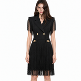 Rochie tip vesta cu franjuri