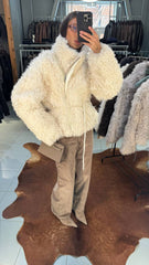 Marcie jacheta din blana naturala de oaie Tigrado