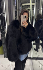 Blană naturala din raton. Blana naturală neagră. Lungime 50cm KALINKA FURS