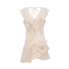 Roselline rochie ușoară de vară cu volane