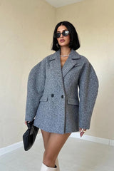Two Buttoned Coat. Sacou de lana cu doi nasturi KALINKA FURS