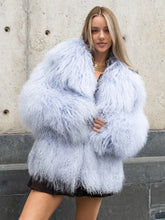 Adela Mongolian sheepskin coat with English collar