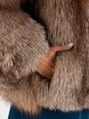 Sofia Haină scurtă din blană naturală de vulpe cu guler englezesc