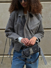 Retro Grey Leather Jacket KALINKA FURS