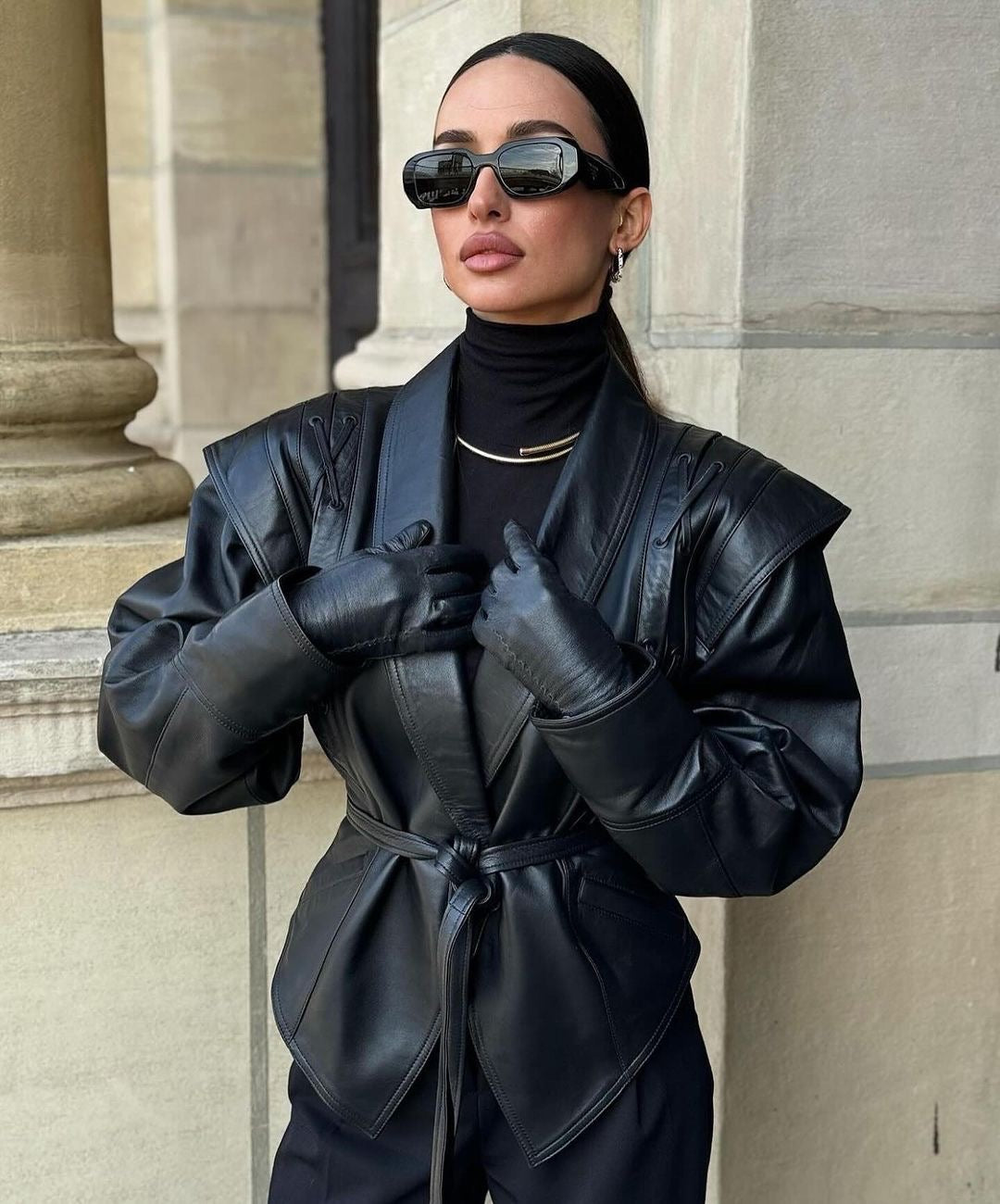 Old money leather jacket. Jacheta din piele naturala in stil vintage KALINKA FURS