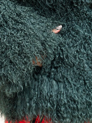 Manteau Ingrid en peau de mouton mongole à col anglais