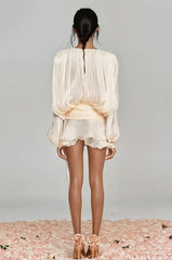 Molly rochie vaporoasă cu mâneci drapate