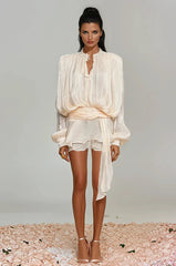 Molly rochie vaporoasă cu mâneci drapate