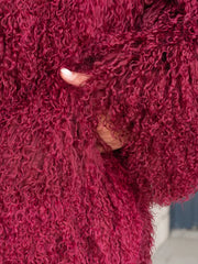 Manteau Clara en peau de mouton mongole à col anglais