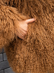 Irina Mongolian sheepskin coat with English collar
