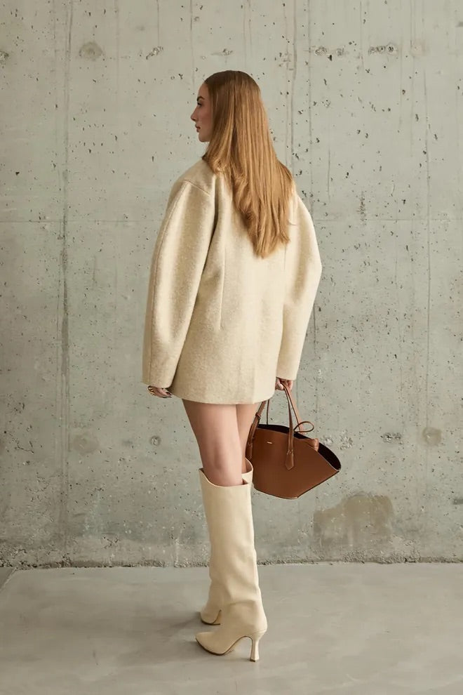 Two Buttoned Coat. Sacou de lana cu doi nasturi KALINKA FURS