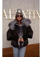 Vally Goose down jacket with polar fox collar