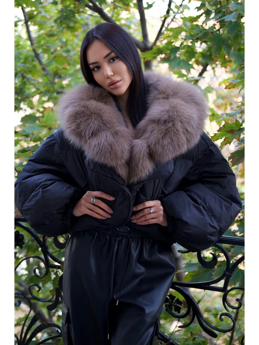 Ilene winter jacket with down and natural fur