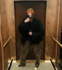Mongolian Fur Coat with English Collar. Blana naturala din oaie mongoleza cu revere. KALINKA FURS