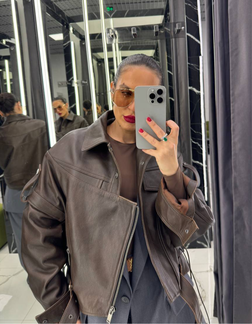 Leather Jacket. Geaca din piele naturala KALINKA FURS