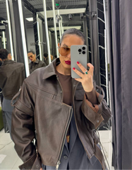 Leather Jacket. Geaca din piele naturala KALINKA FURS