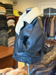 Tatiana Leather and natural fur coat