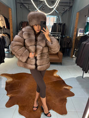 Emily jacheta din blana naturală de vulpe High Quality