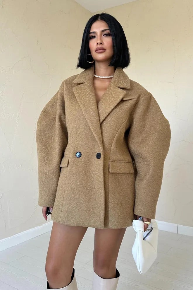 Two Buttoned Coat. Sacou de lana cu doi nasturi KALINKA FURS