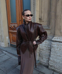 Old money leather jacket. Jacheta din piele naturala in stil vintage KALINKA FURS