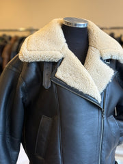 Tatiana Leather and natural fur coat