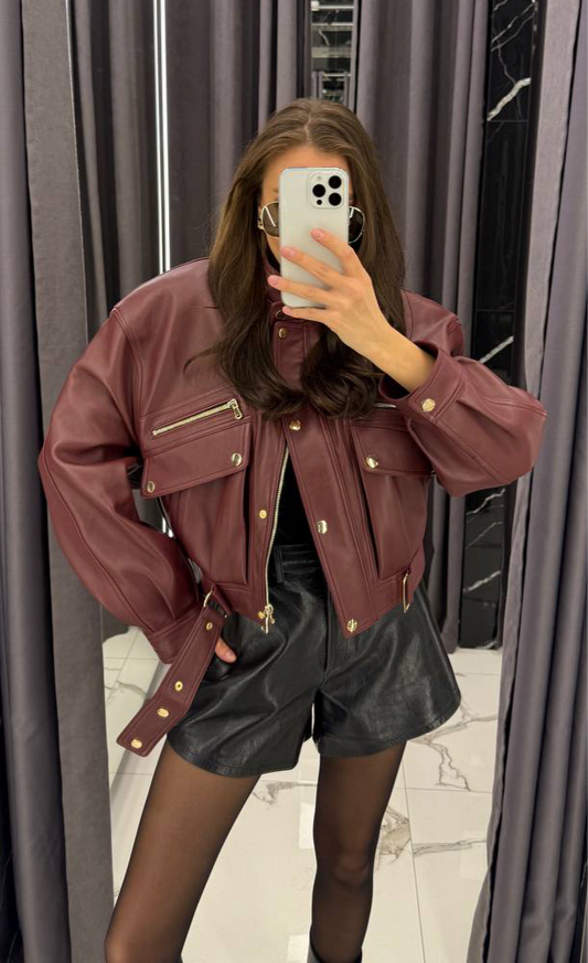 Bomber pockets jacket. Geaca bomber cu buzunare KALINKA FURS