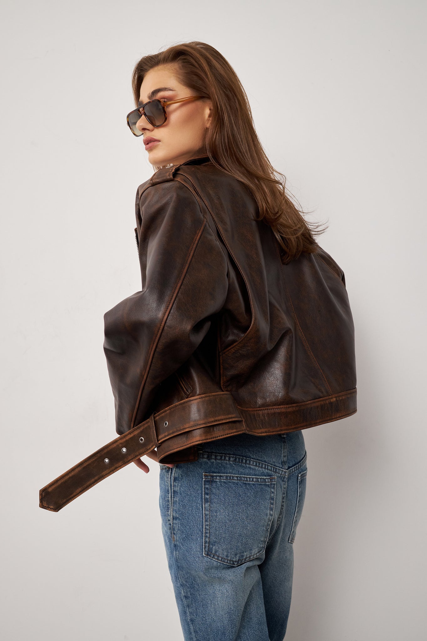 Retro Leather Jacket KALINKA FURS