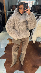 Marcie jacheta din blana naturala de oaie Tigrado