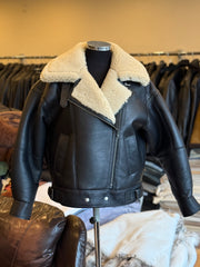 Tatiana Leather and natural fur coat