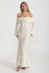 Mirella rochie lungă cu umerii decupați