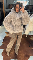 Marcie jacheta din blana naturala de oaie Tigrado