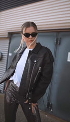 Crocodile Efect Jacket. Geaca din piele cu efect de crocodil KALINKA FURS