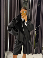 Shearling Jacket in Black. Cojoc din lana de oaie KALINKA FURS