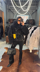 Marcie jacheta din blana naturala de oaie Tigrado