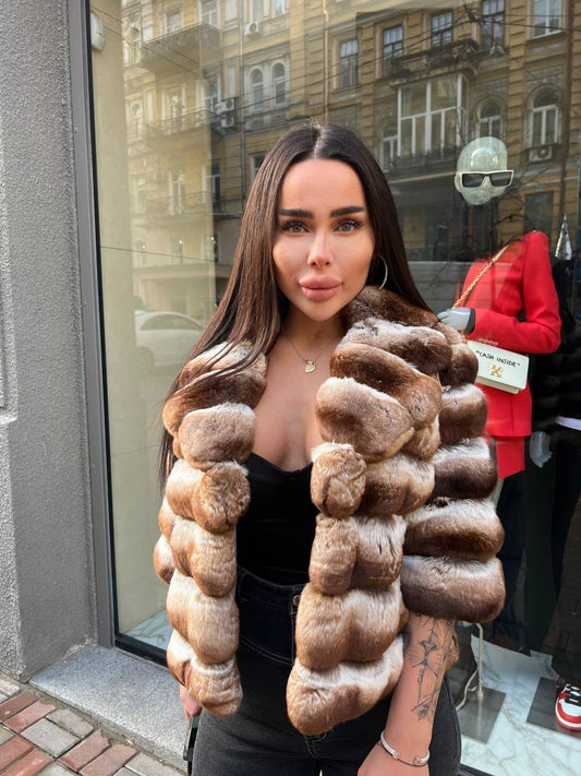 Rex Chinchilla Jacket. Haina de blana din chinchila rex KALINKA FURS