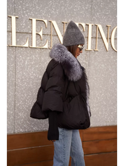 Vally Goose down jacket with polar fox collar