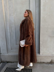 Palton din blană ecologică stil nurcă blackglama