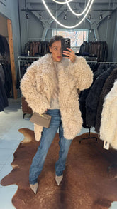 Rochy natural sheep fur coat Tigrado