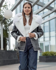 Vintage Effect Shearling Jacket KALINKA FURS