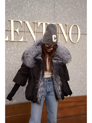 Vally Goose down jacket with polar fox collar