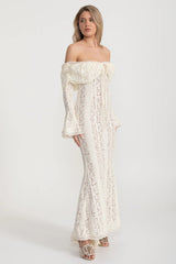 Mirella rochie lungă cu umerii decupați