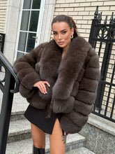 Oxana natural fox fur coat