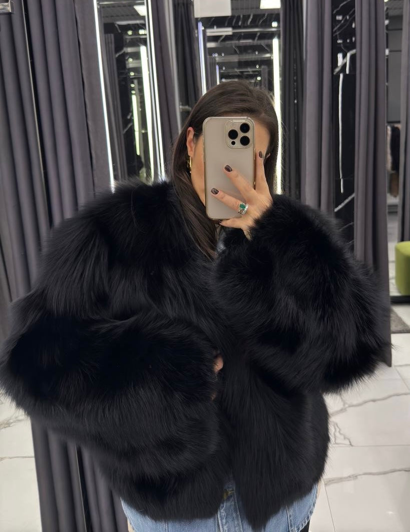 Blană naturala din raton. Blana naturală neagră. Lungime 50cm KALINKA FURS