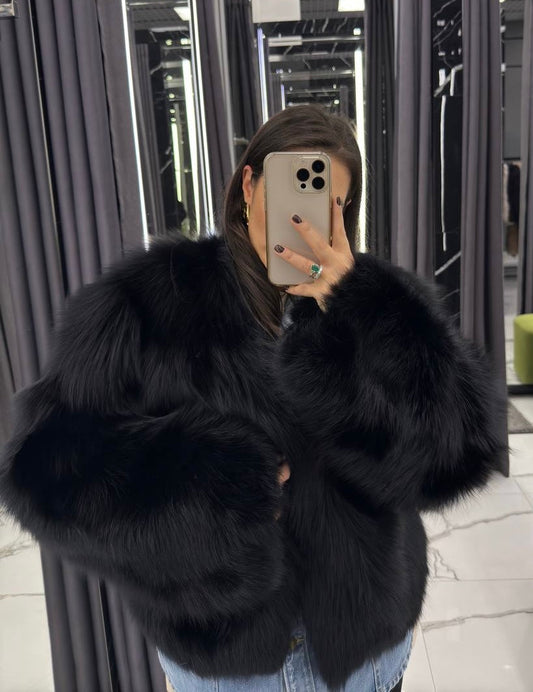 Blană naturala din raton. Blana naturală neagră. Lungime 50cm KALINKA FURS