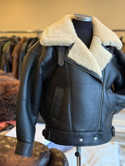 Tatiana Leather and natural fur coat