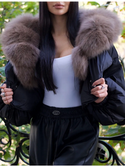 Ilene winter jacket with down and natural fur