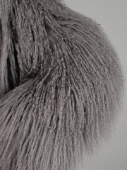 Lavinia Haină din blană naturală din oaie mongoleza, cu guler englezesc