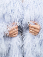 Manteau Adela en peau de mouton mongole à col anglais