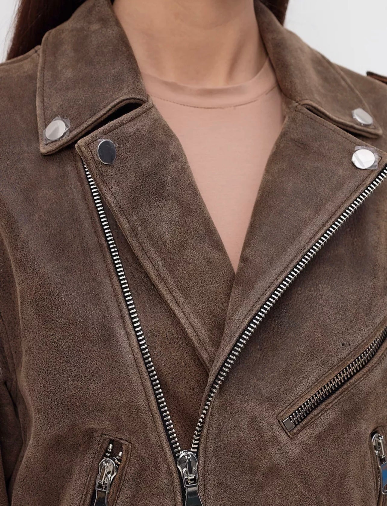 Oversized vintage jacket in brown. Jacheta oversized efect vintage maro KALINKA FURS