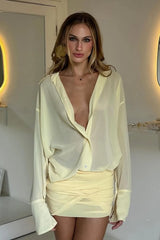 Crissy rochie tip camasa transparentă pe corp